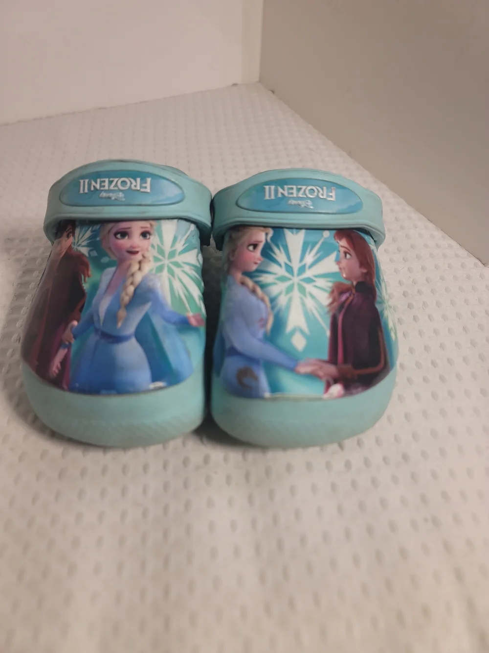 Disney Frozen II Light Aqua Kids Clog Sandals with Elsa & Anna
